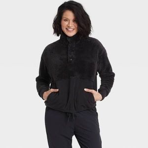 All in motion Women's Snap Front Cozy Sherpa Pullover Sweatshirt‎